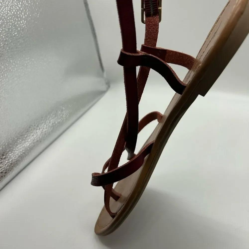 American Eagle Outfitters Women's Red Strappy Thong Sandals Size 9.5